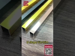 Düz Bar Alüminyum Chrome Tile Edge Trim Duvar ve Yer Dekoru için Mat Siyah