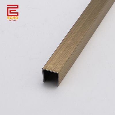 Metal U Kanal Tile Trim Kalıplandırma Yumuşak Tile Edge Trim Masaüstü Kenarları İçin