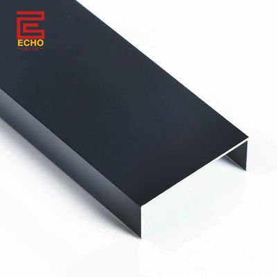 Düz Bar Alüminyum Chrome Tile Edge Trim Duvar ve Yer Dekoru için Mat Siyah