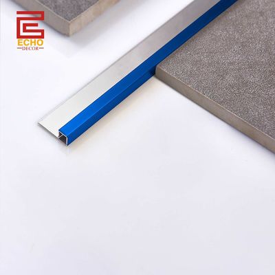 Dekoratif Mavi Paslanmaz Çelik Bullnose Trim Seramik Duvar Kelepçesi Kenarları