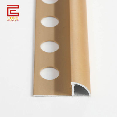 Alüminyum Banyo Bullnose Tile Trim Dış Köşe Altın Tile Beading 12mm