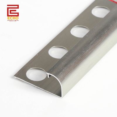 1 4 Yuvarlak Şampanya Bronz Tile Trim Alüminyum Tile Edge Molding Profile 2.7m