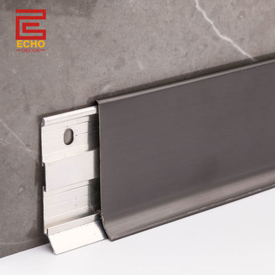 Paslanmaz Çelik Gri Skirting Board Profili 12mm Skirting Board Kenarlık Şeritleri