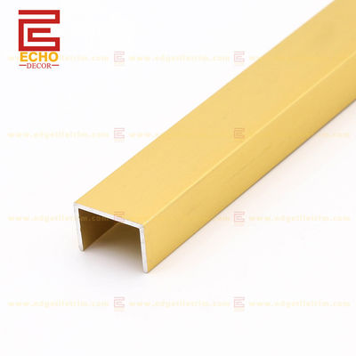 Dekoratif Tile Edge Mat Altın U Şekli Alüminyum Tile Trim 2.5