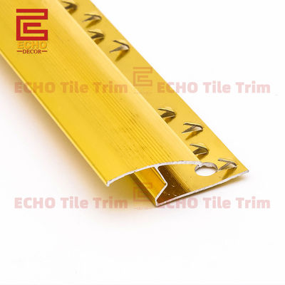 Alüminyum Lvt Tile To Carpet Trim Metal Altın Halı Kenarlık Şerit