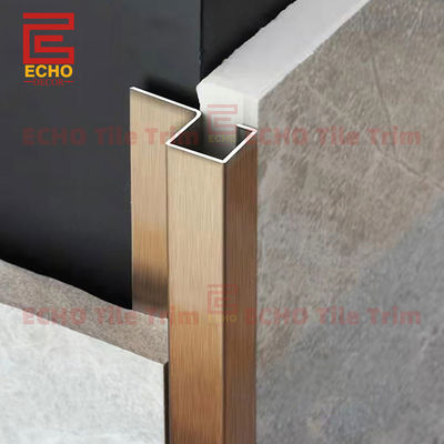 Metal Karo Kenar Şeridi Mutfak Köşe Kare Kenar Karo Döşeme 2.5m