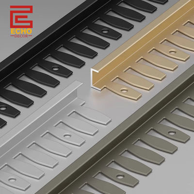 Esnek Mat Siyah Alüminyum Kenar Fayans Döşeme Fayans Sınır Şeritleri